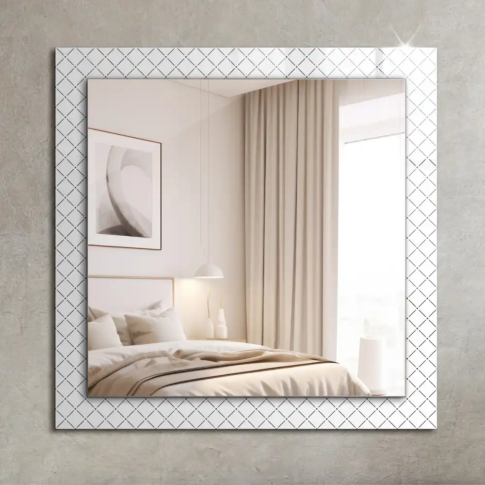 Rectangle decorative mirror Checkered pattern lines