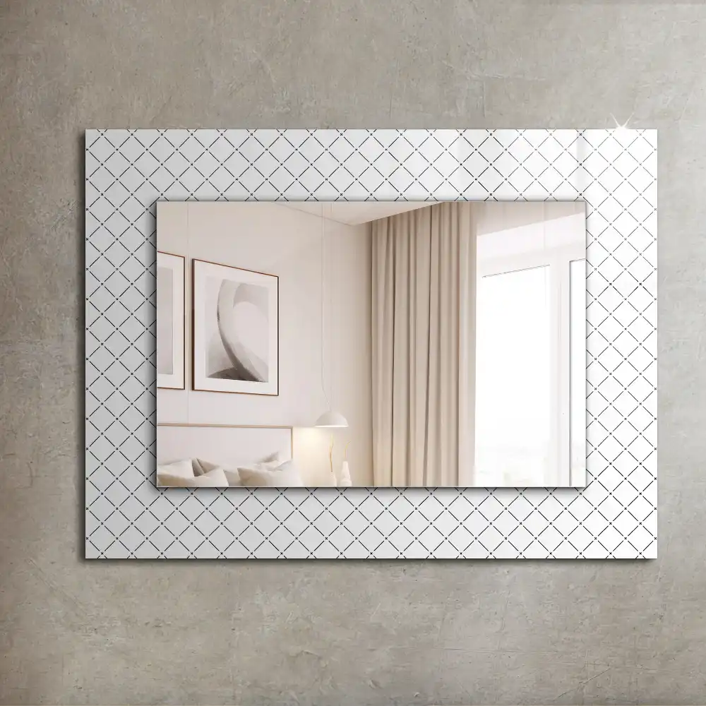 Rectangle decorative mirror Checkered pattern lines