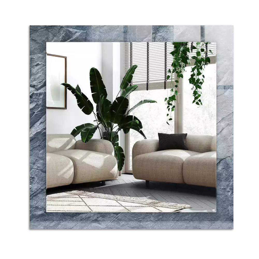 Rectangle decorative mirror Rock texture stone