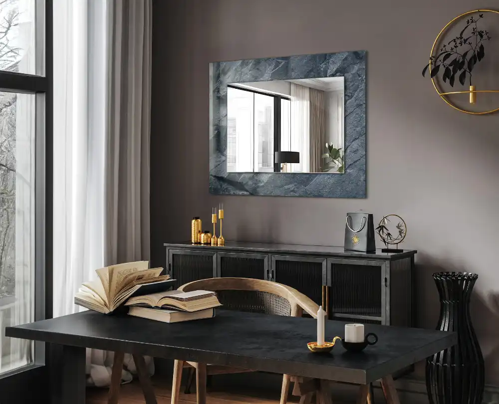 Rectangle decorative mirror Rock texture stone
