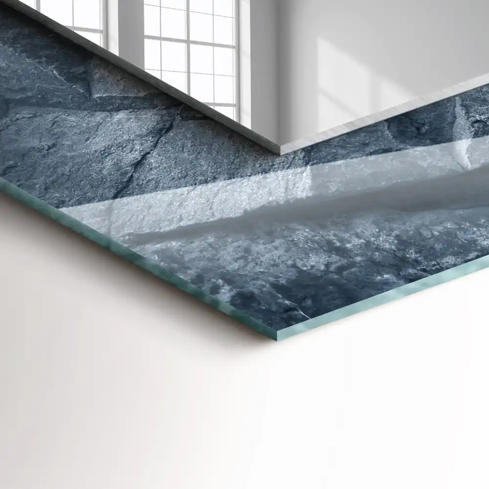 Rectangle decorative mirror Rock texture stone