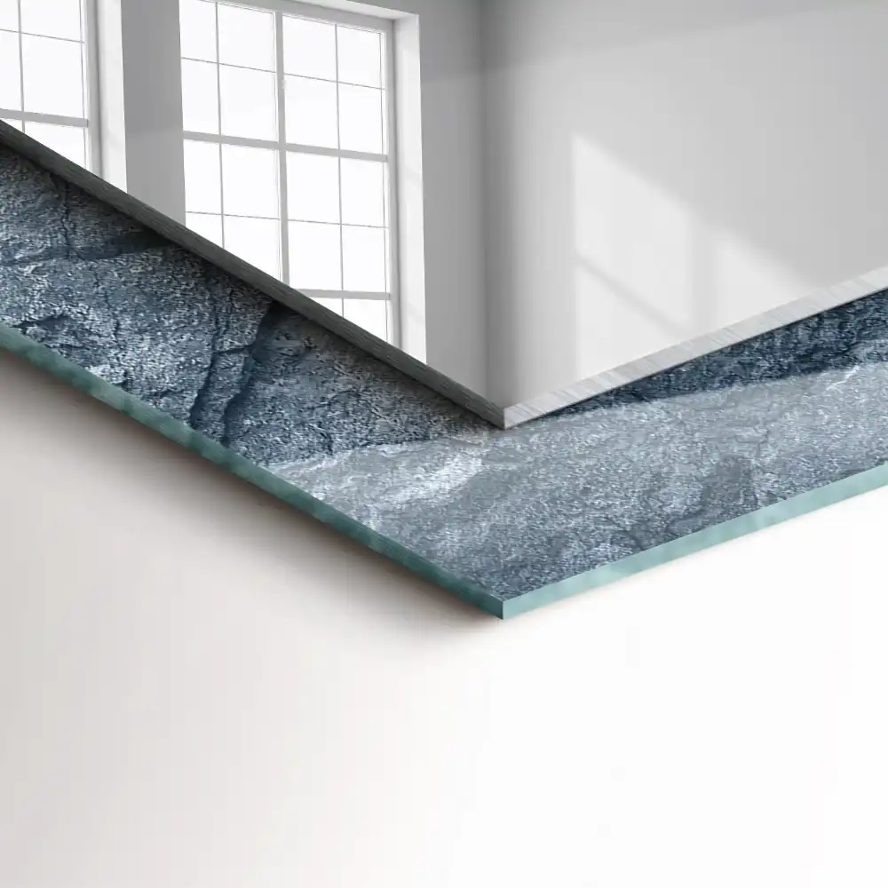 Rectangle decorative mirror Rock texture stone