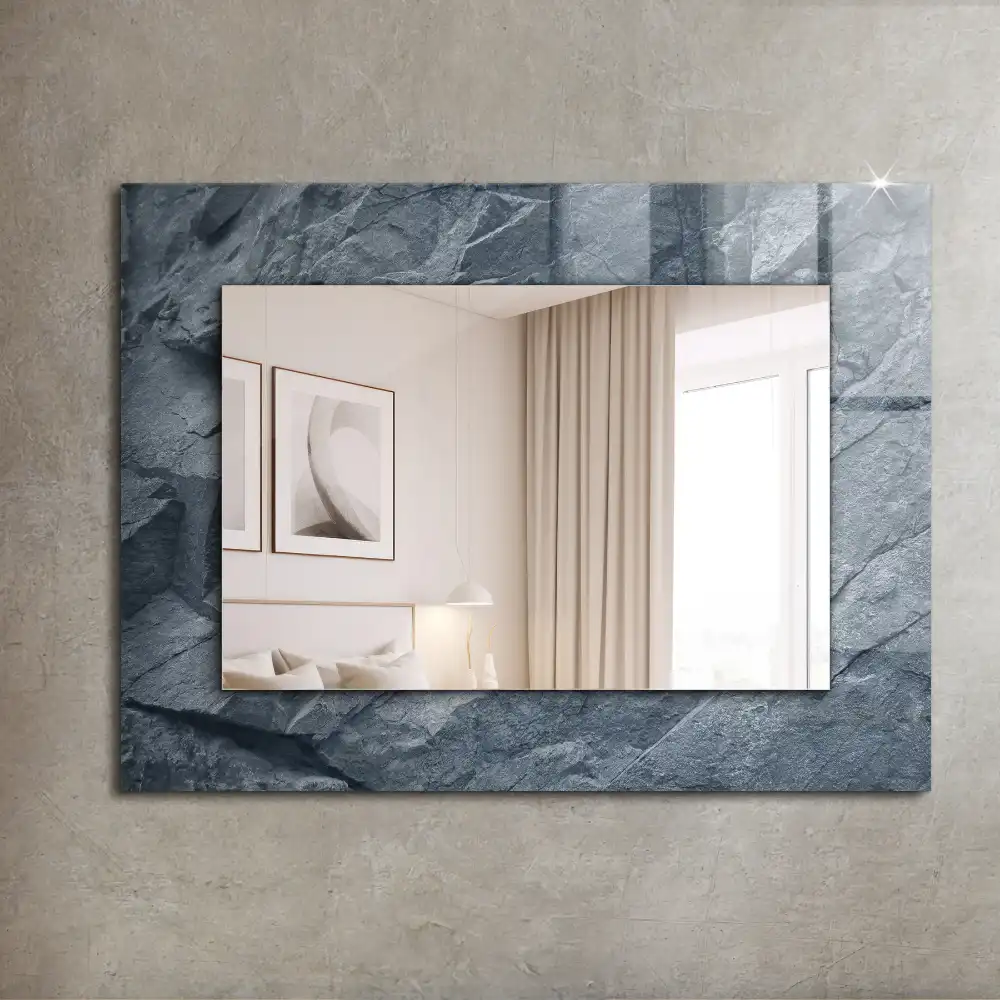 Rectangle decorative mirror Rock texture stone