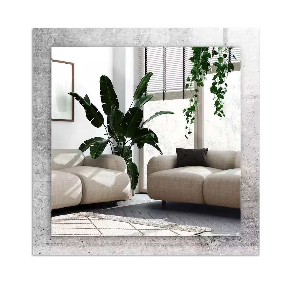 Rectangular decorative mirror Concrete wall texture