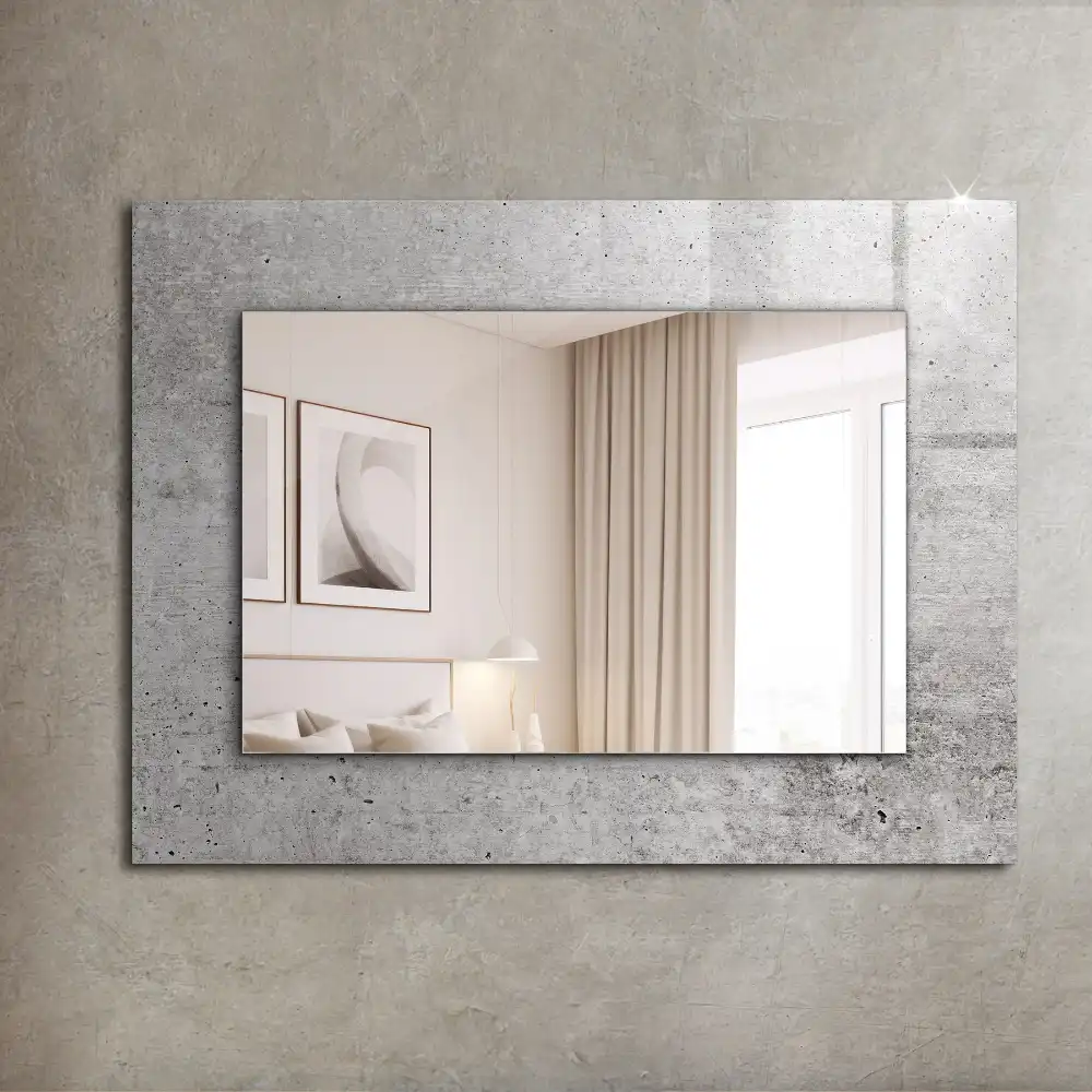 Rectangular decorative mirror Concrete wall texture