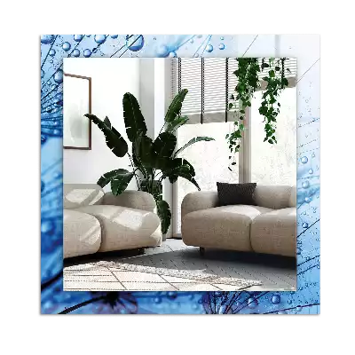 Rectangular mirror print Drops on dandelions