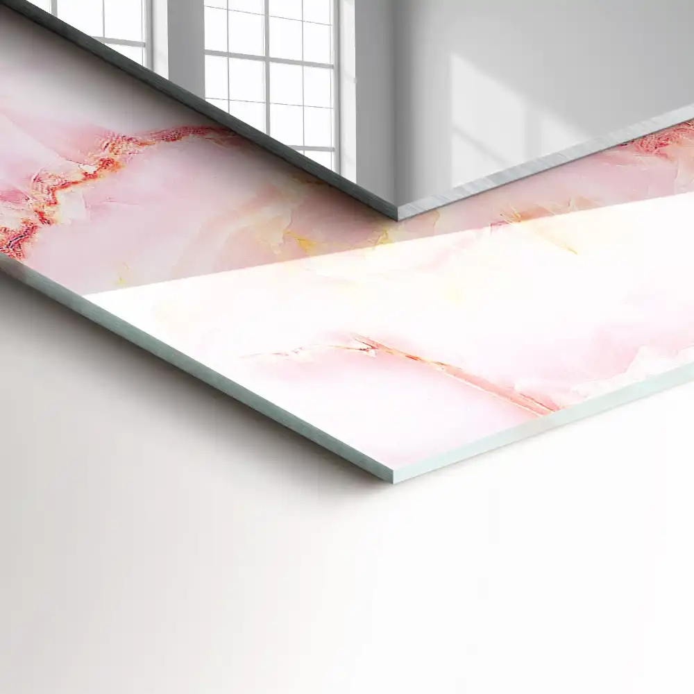 Rectangular decorative mirror Pink marble pattern