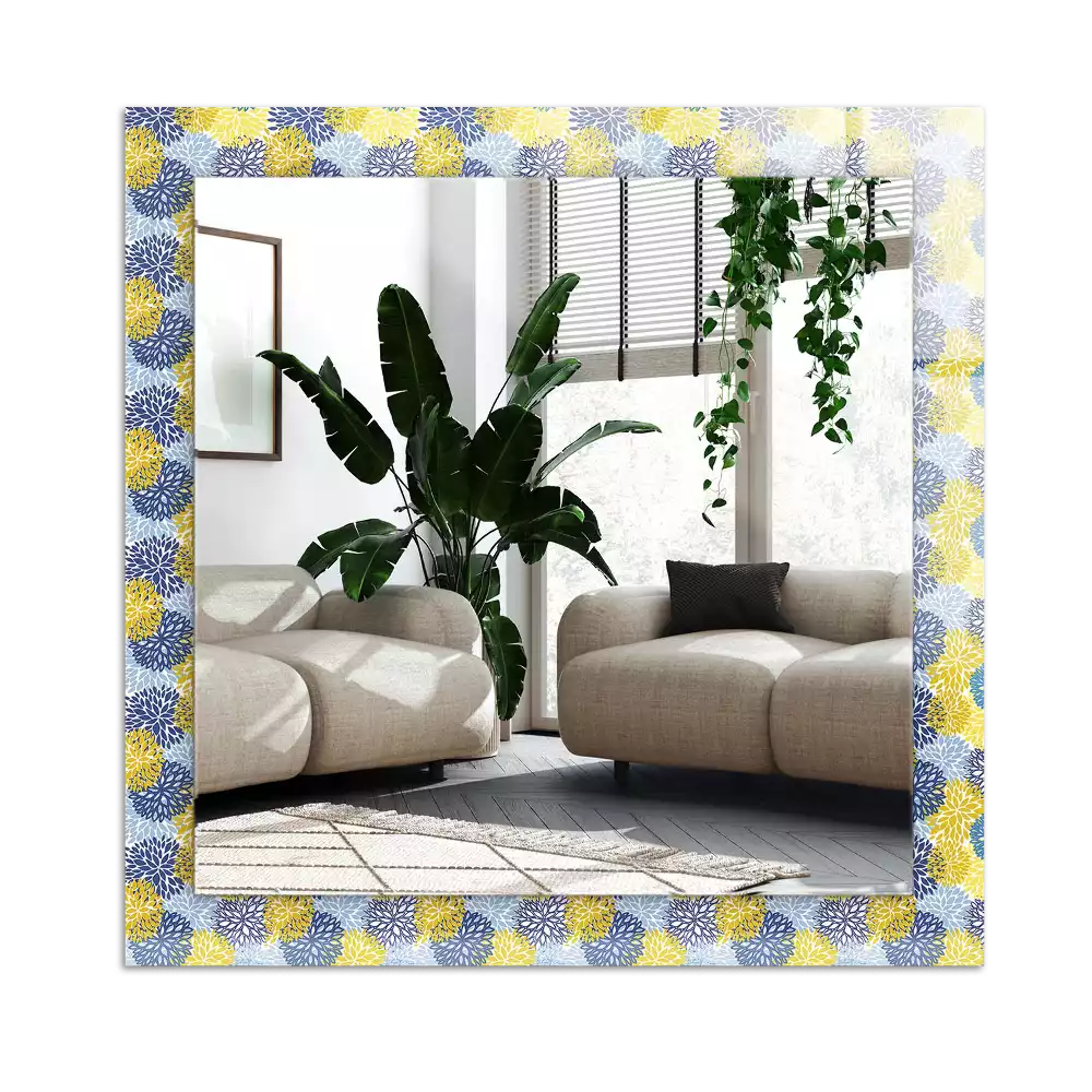 Rectangular mirror print Colorful flower pattern