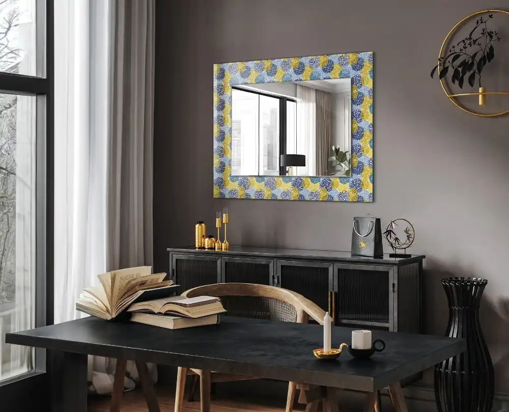 Rectangular mirror print Colorful flower pattern