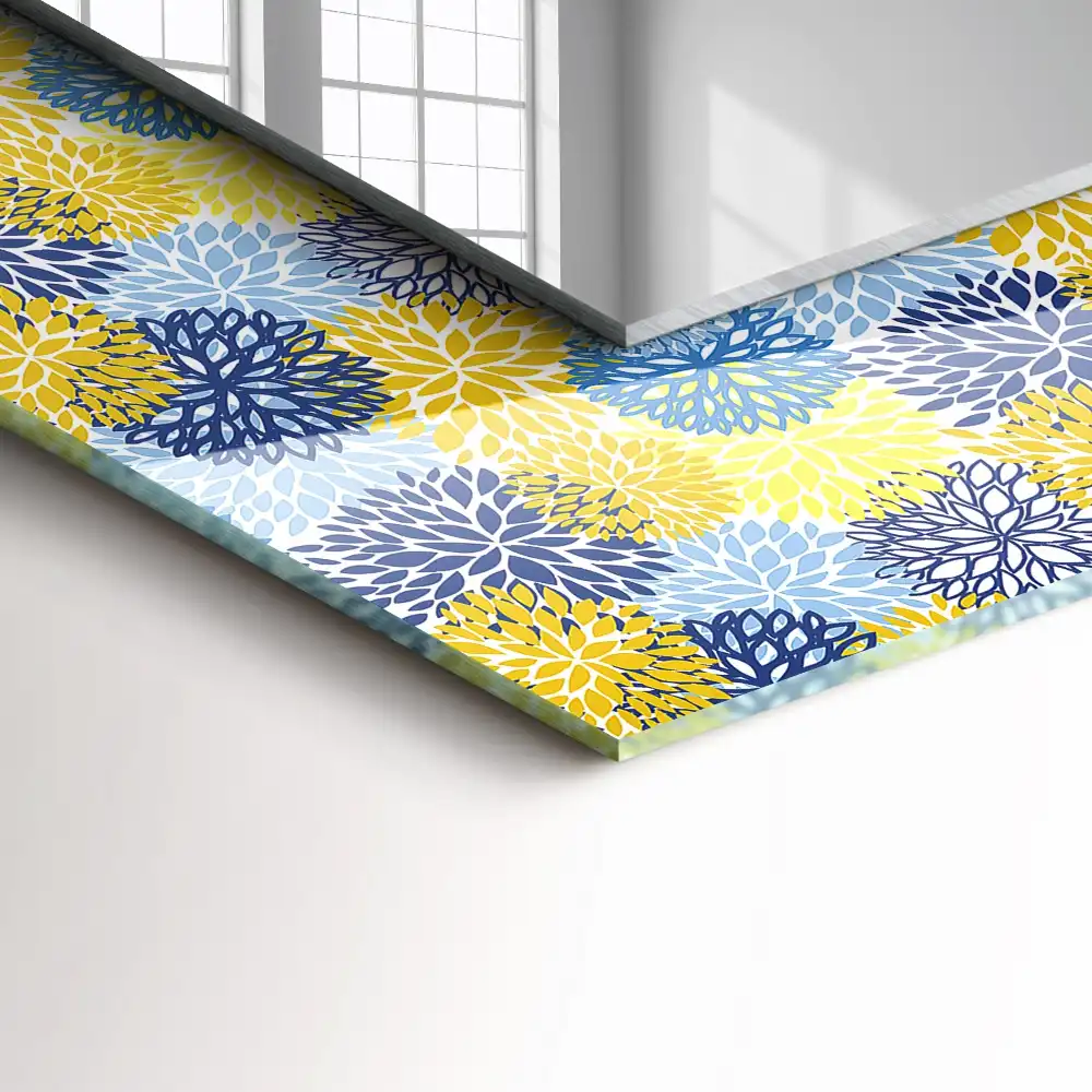 Rectangular mirror print Colorful flower pattern