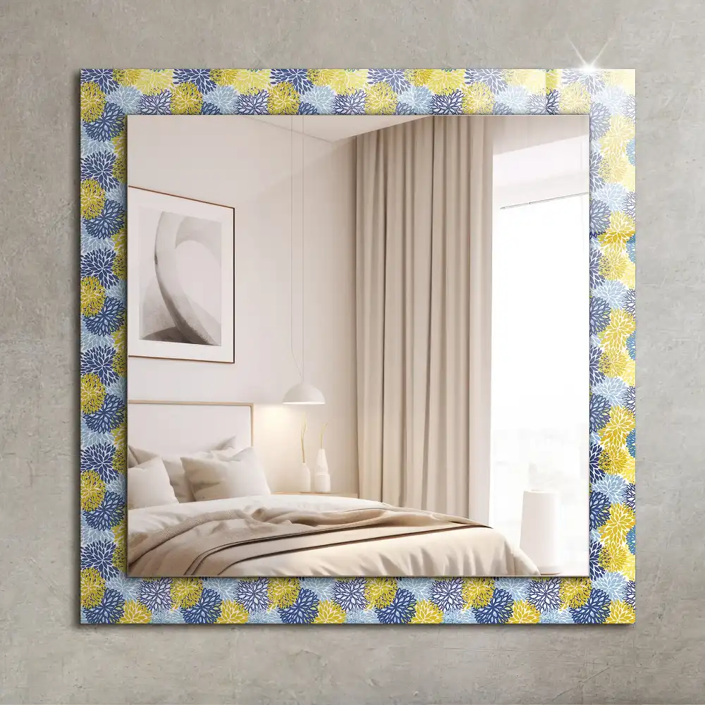 Rectangular mirror print Colorful flower pattern