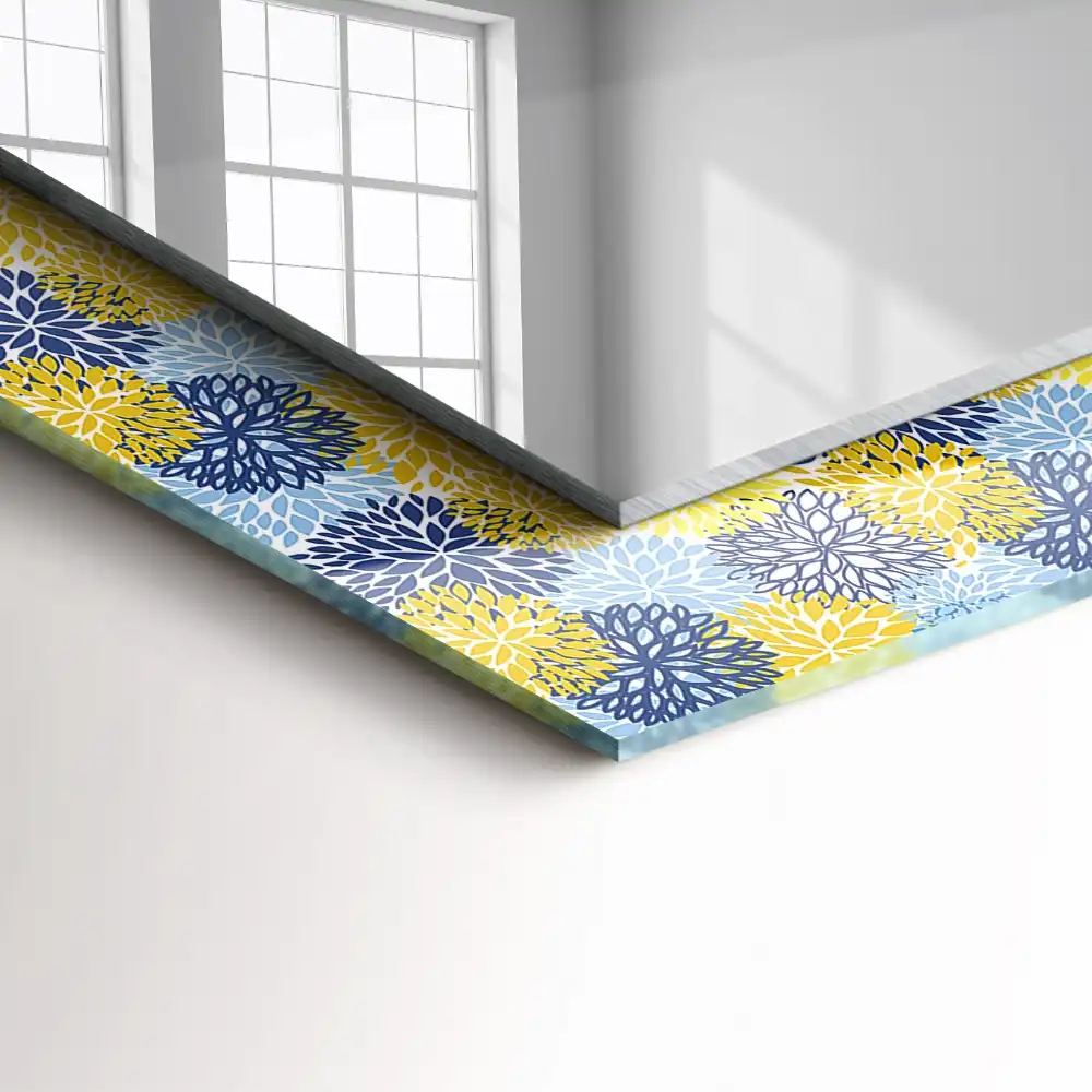 Rectangular mirror print Colorful flower pattern
