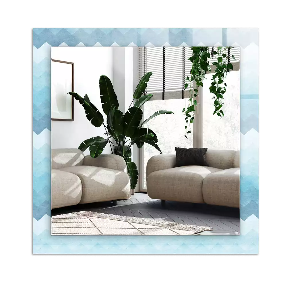 Rectangular wall mirror design Zigzag gradient pattern