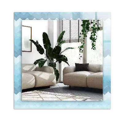 Rectangular wall mirror design Zigzag gradient pattern