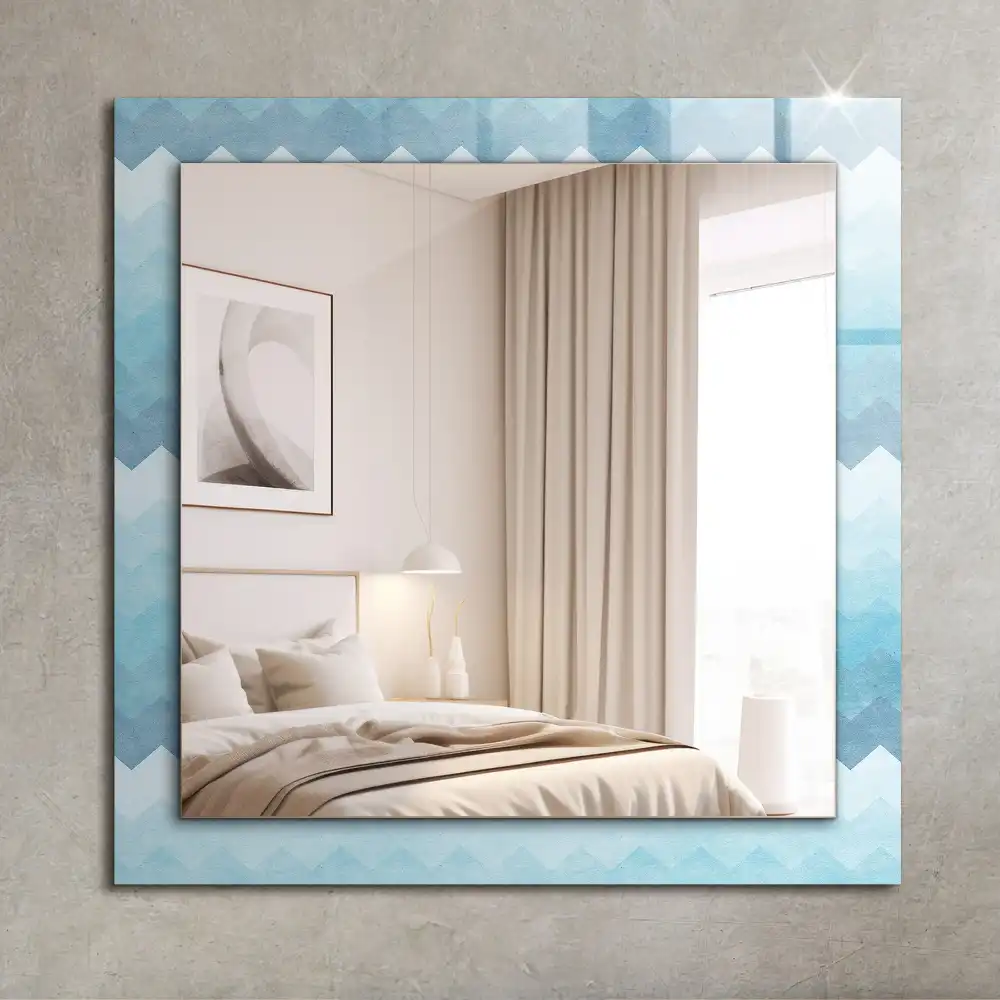Rectangular wall mirror design Zigzag gradient pattern