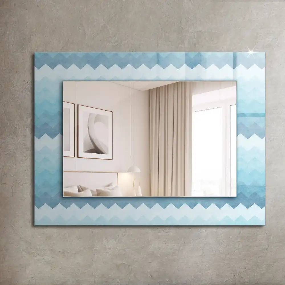 Rectangular wall mirror design Zigzag gradient pattern