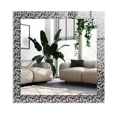 Rectangular decorative mirror Black and white ornaments