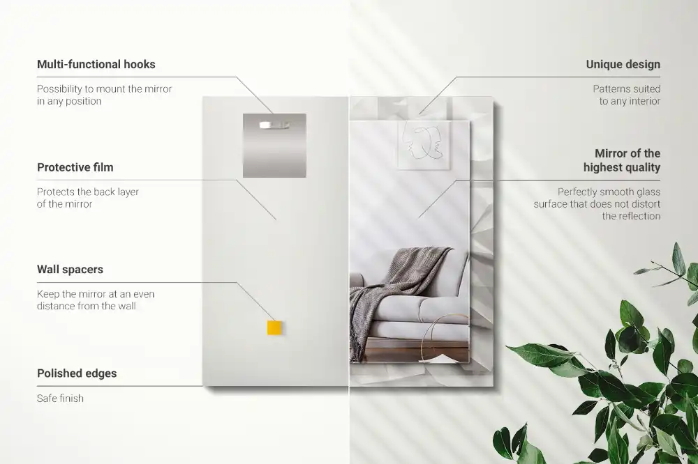 Rectangular mirror print Abstract geometric shapes