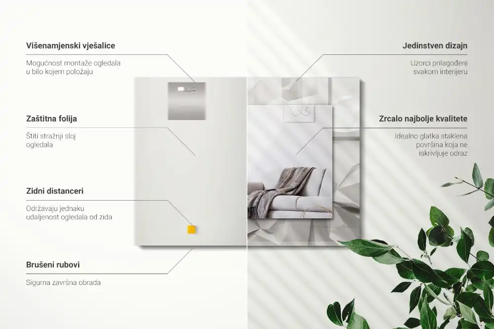 Rectangular mirror print Abstract geometric shapes