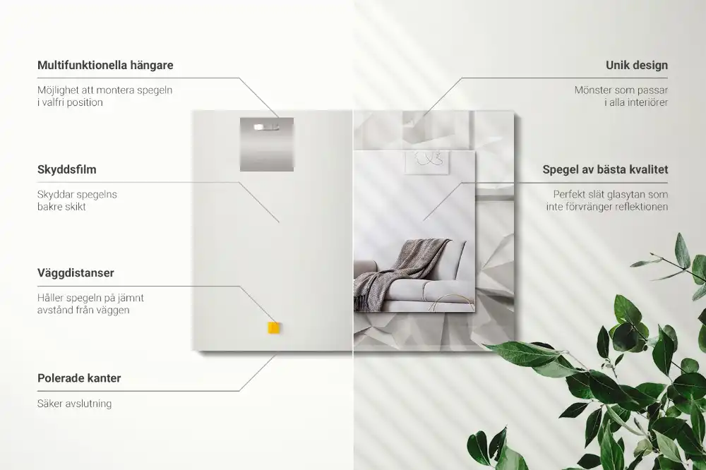 Rectangular mirror print Abstract geometric shapes