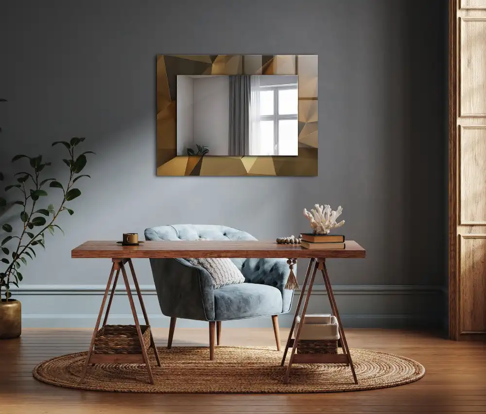 Rectangle decorative mirror geometric shapes