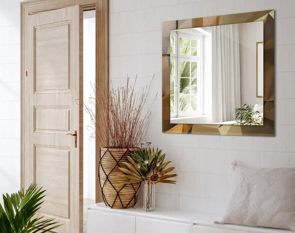 Rectangle decorative mirror geometric shapes