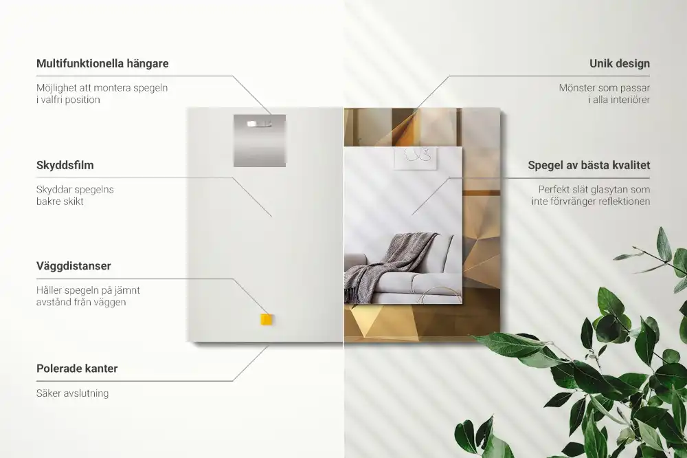 Rectangle decorative mirror geometric shapes