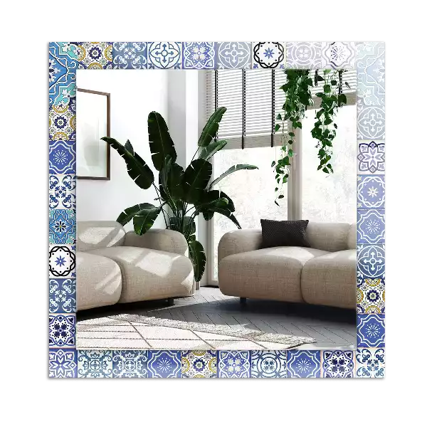 Rectangular mirror print Moroccan patterns