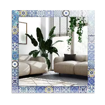 Rectangular mirror print Moroccan patterns