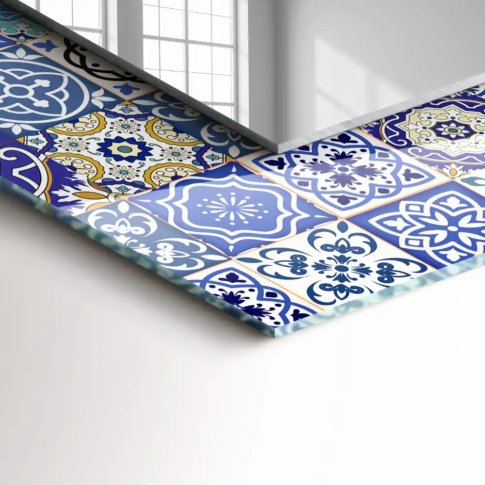 Rectangular mirror print Moroccan patterns