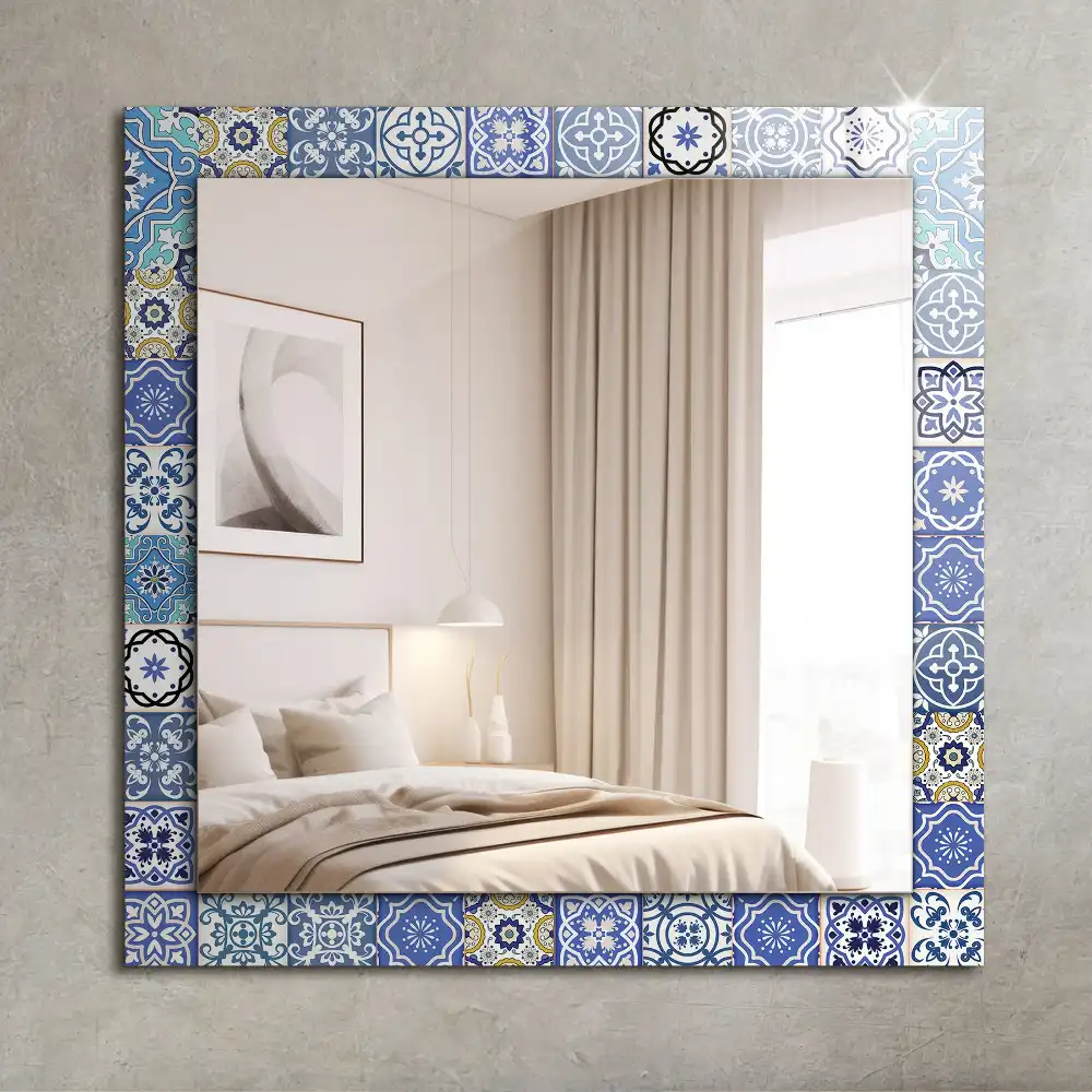 Rectangular mirror print Moroccan patterns