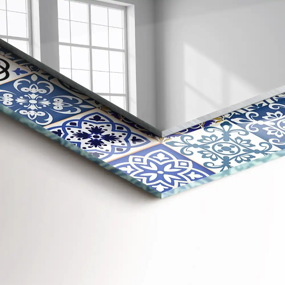 Rectangular mirror print Moroccan patterns