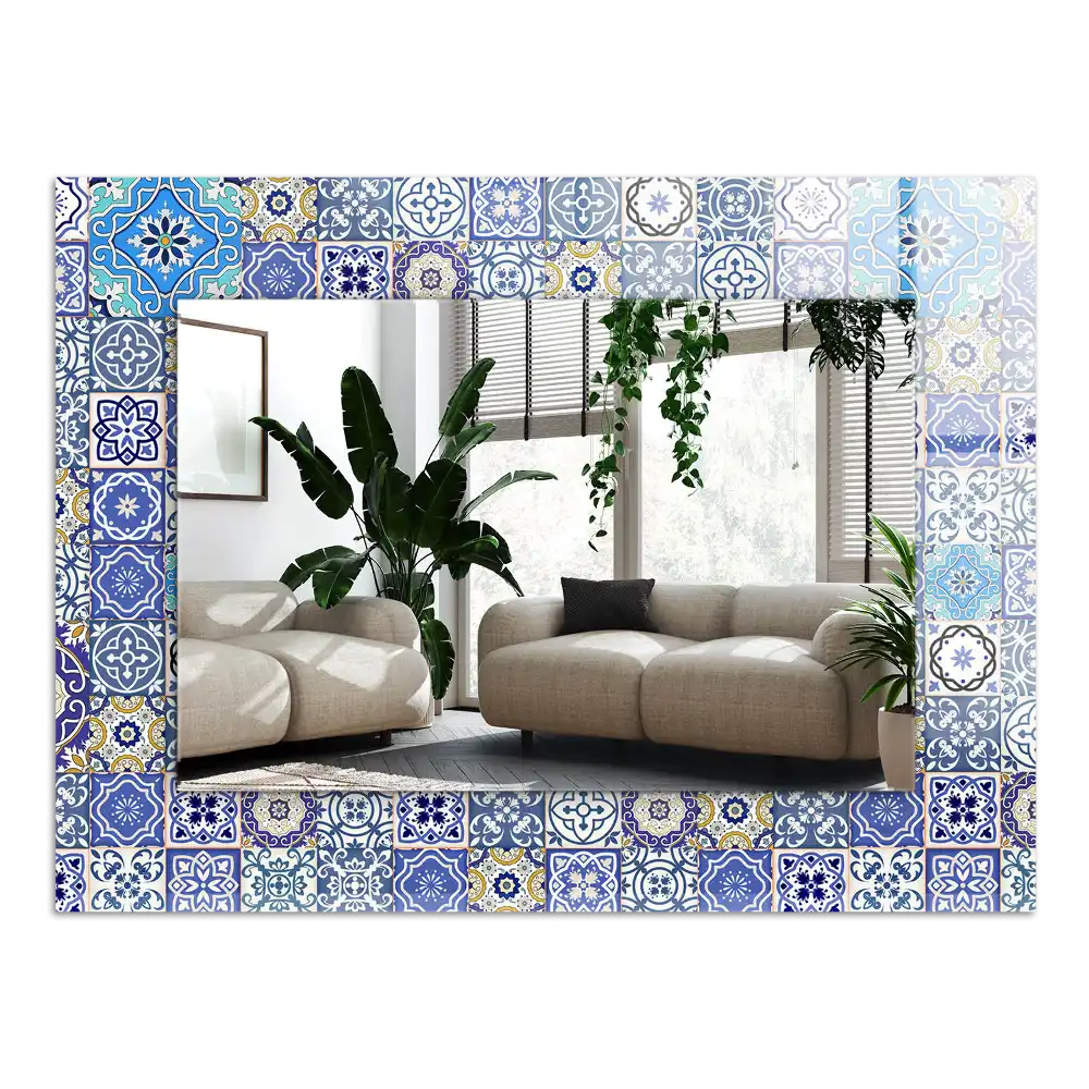 Rectangular mirror print Moroccan patterns