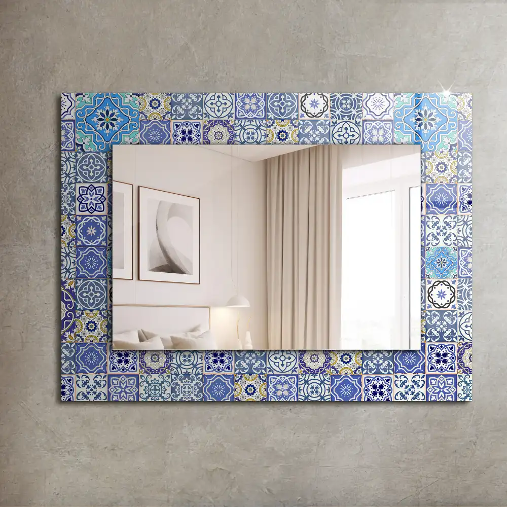 Rectangular mirror print Moroccan patterns