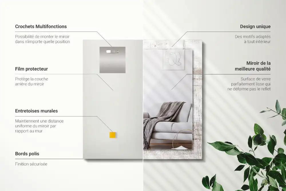 Rectangle decorative mirror Old Wood