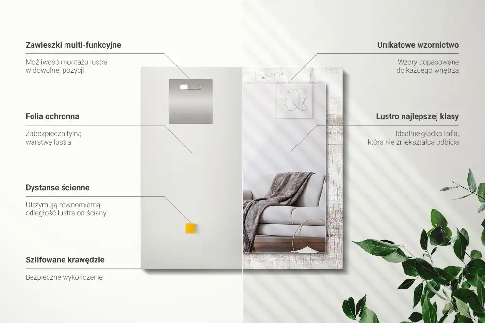 Rectangle decorative mirror Old Wood