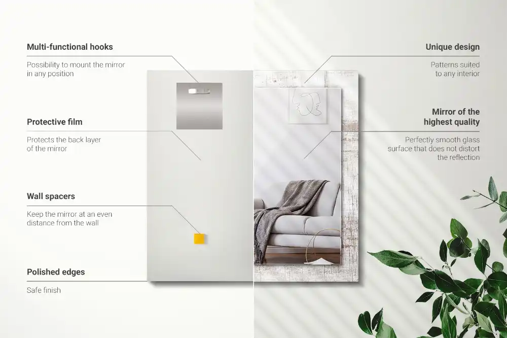 Rectangle decorative mirror Old Wood