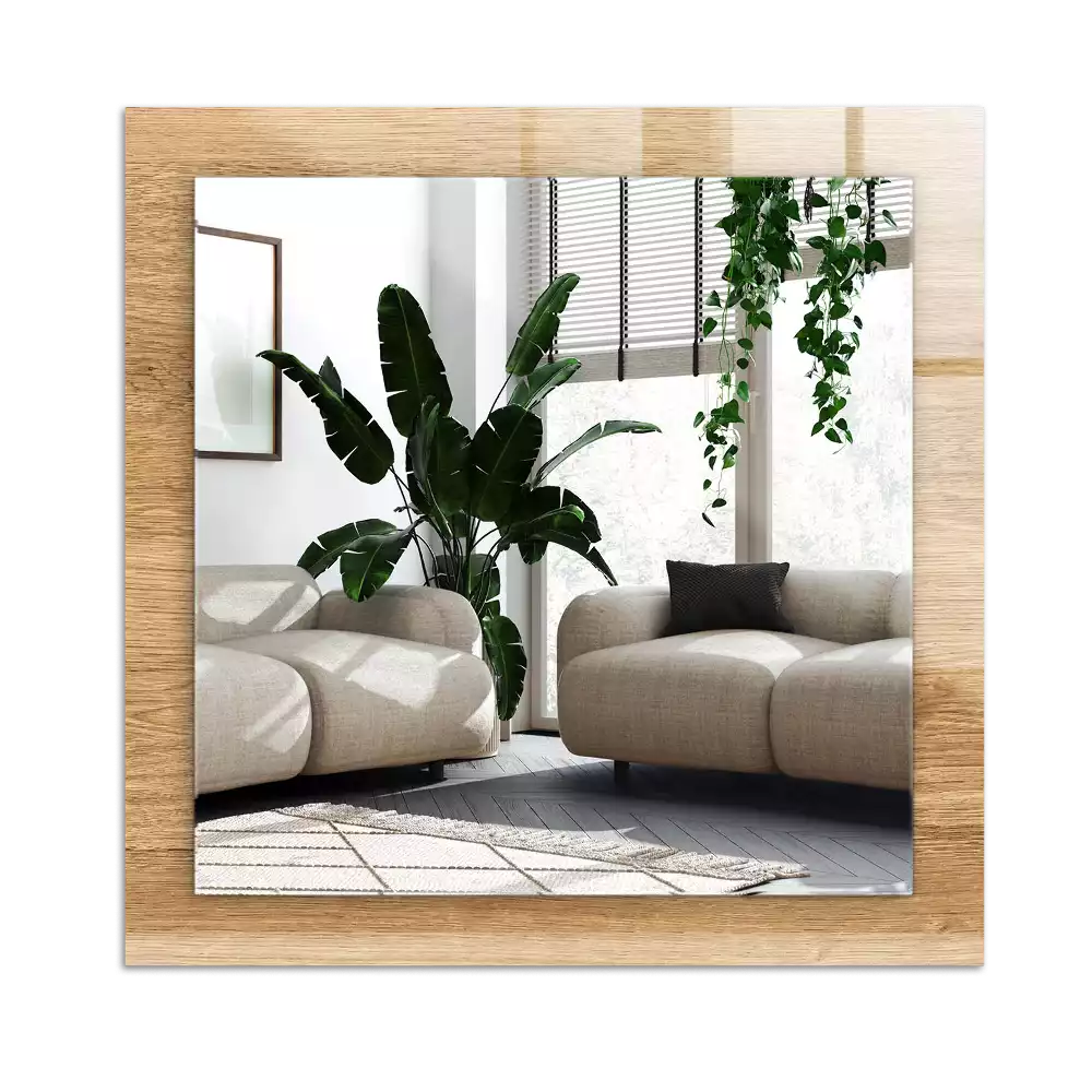 Rectangular decorative mirror Wood with structure
