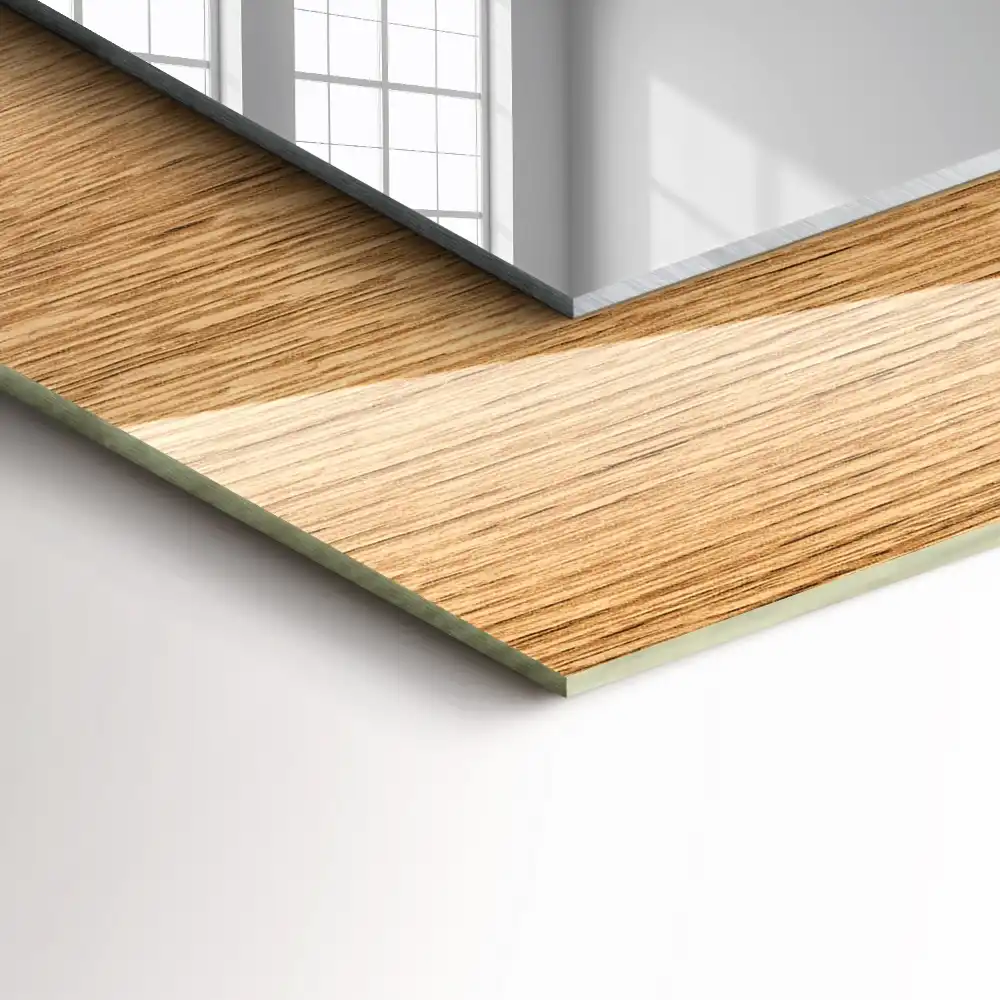 Rectangular decorative mirror Wood with structure
