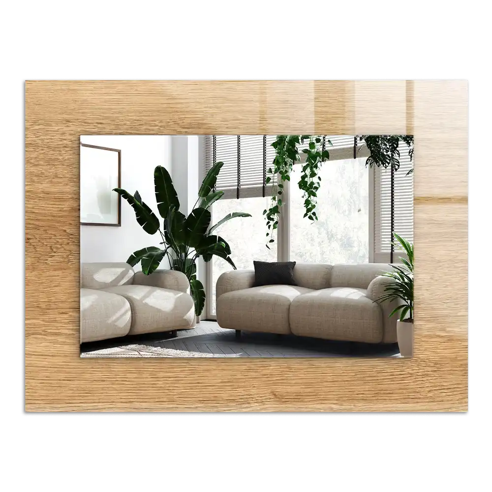 Rectangular decorative mirror Wood with structure