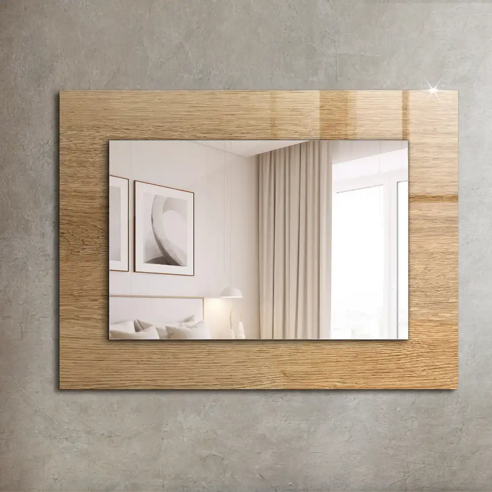 Rectangular decorative mirror Wood with structure