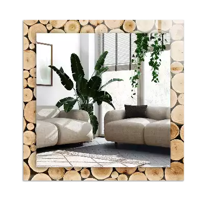 Rectangular mirror print Cross-sections of tree trunks