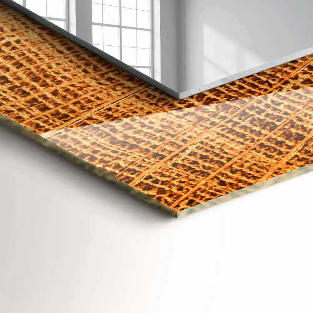 Rectangle decorative mirror Cross section of a tree trunk with growth rings