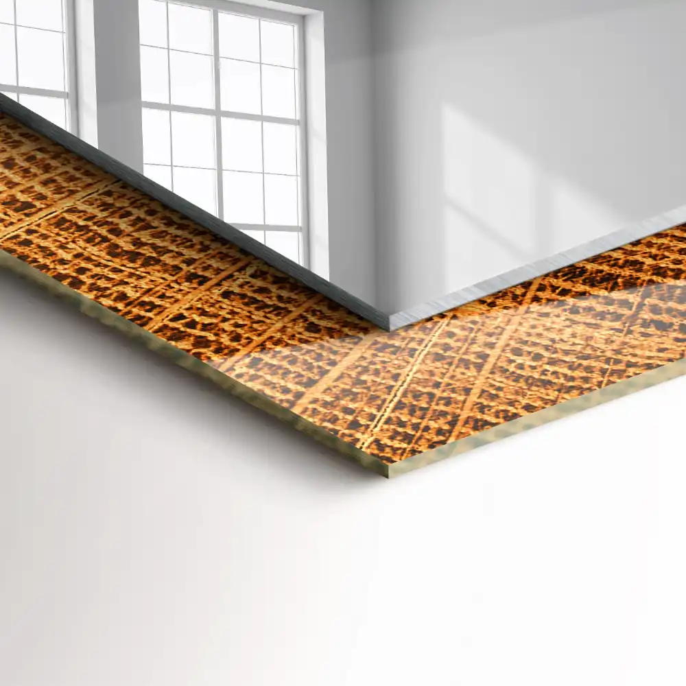 Rectangle decorative mirror Cross section of a tree trunk with growth rings