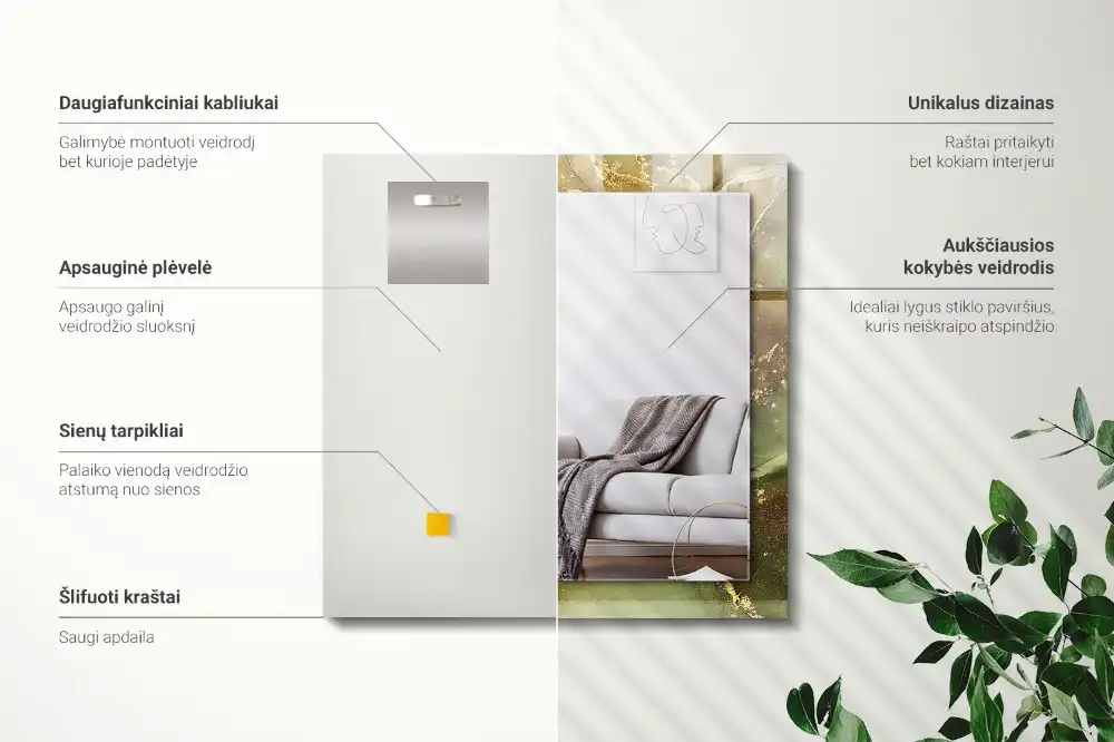 Rectangle decorative mirror Abstract art