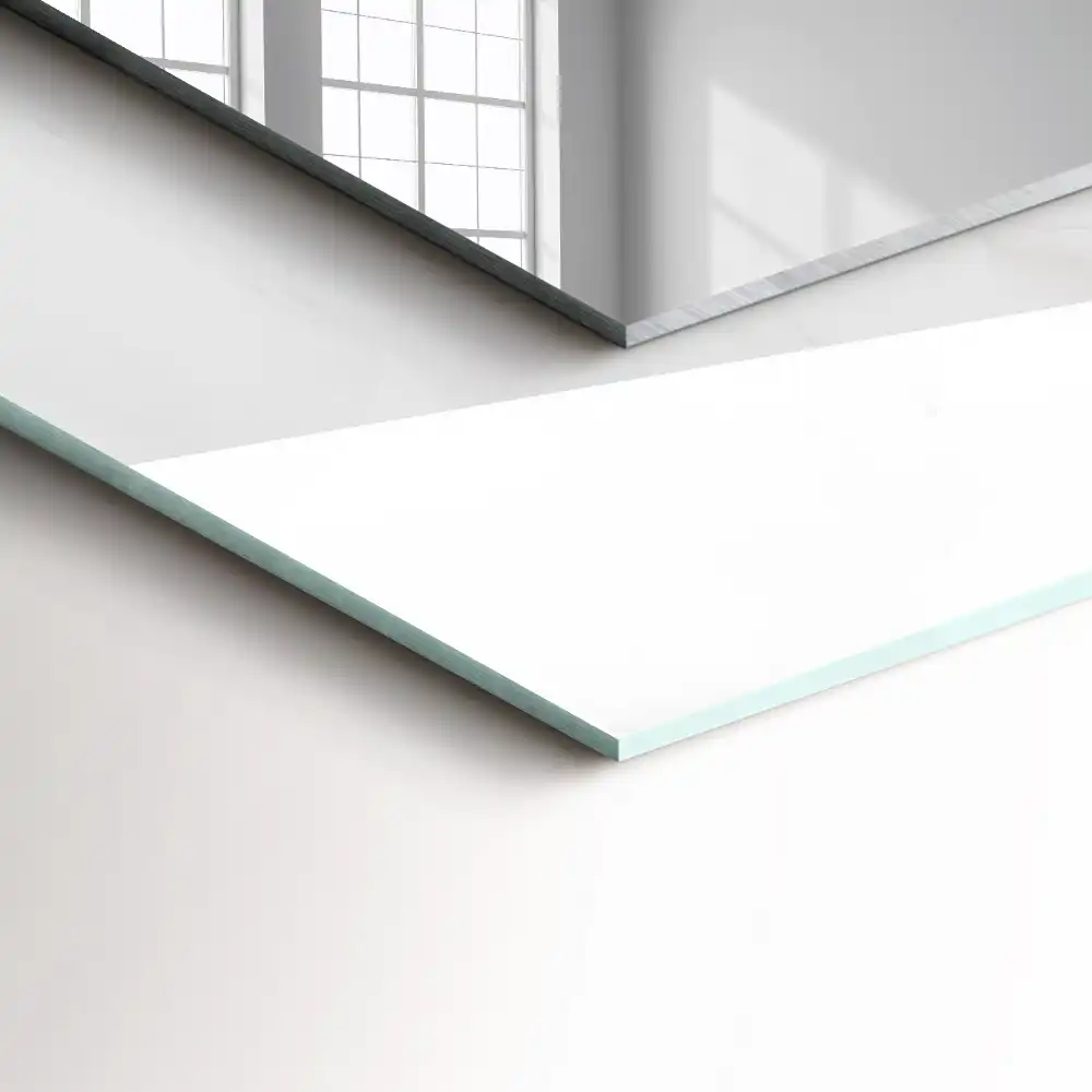 Rectangular wall mirror design White marble pattern