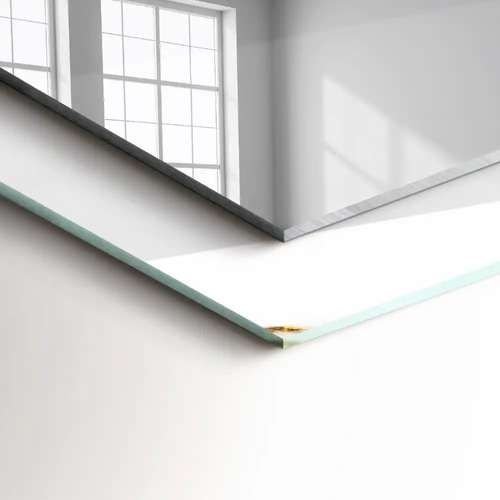 Rectangular wall mirror design White marble pattern