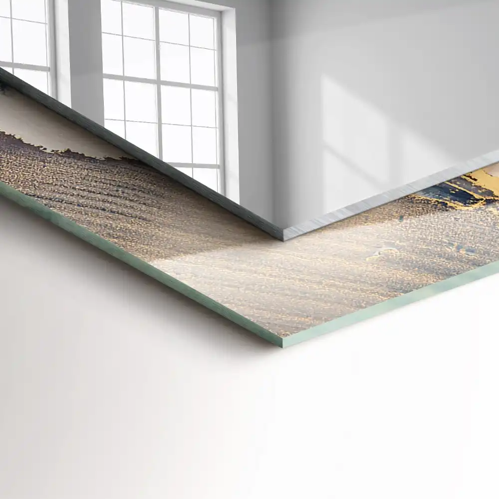 Rectangular decorative mirror Abstract blue art