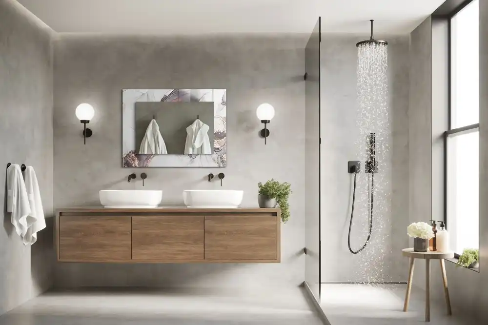 Rectangular mirror print Abstract art marble