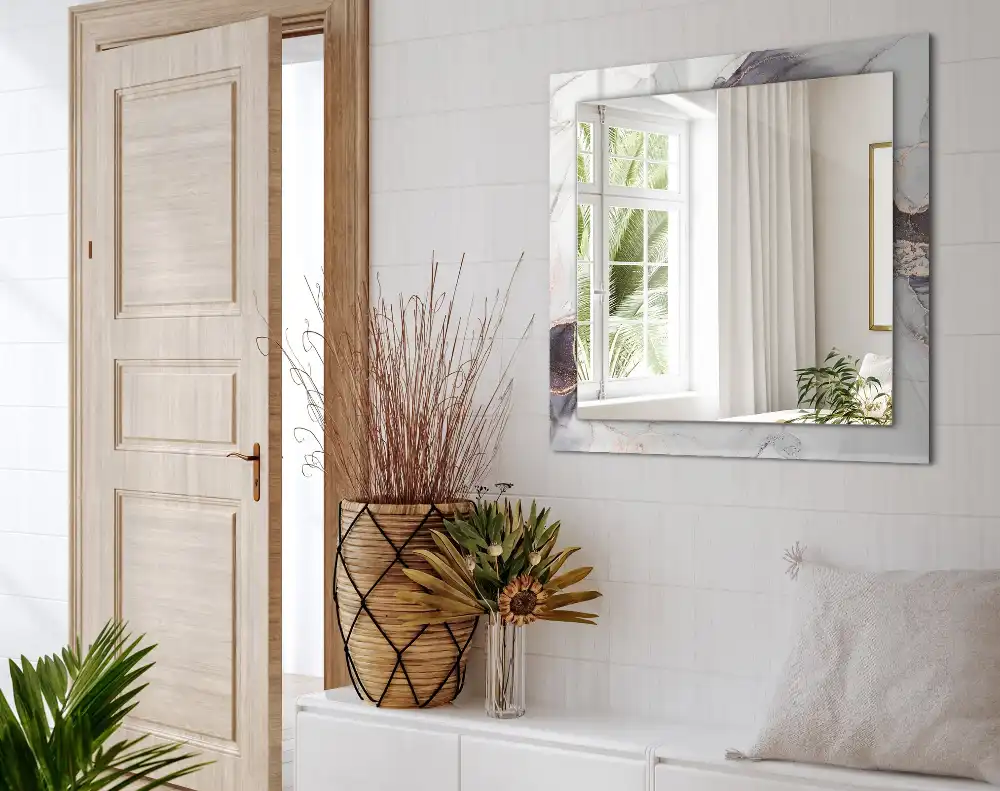 Rectangular mirror print Abstract art marble